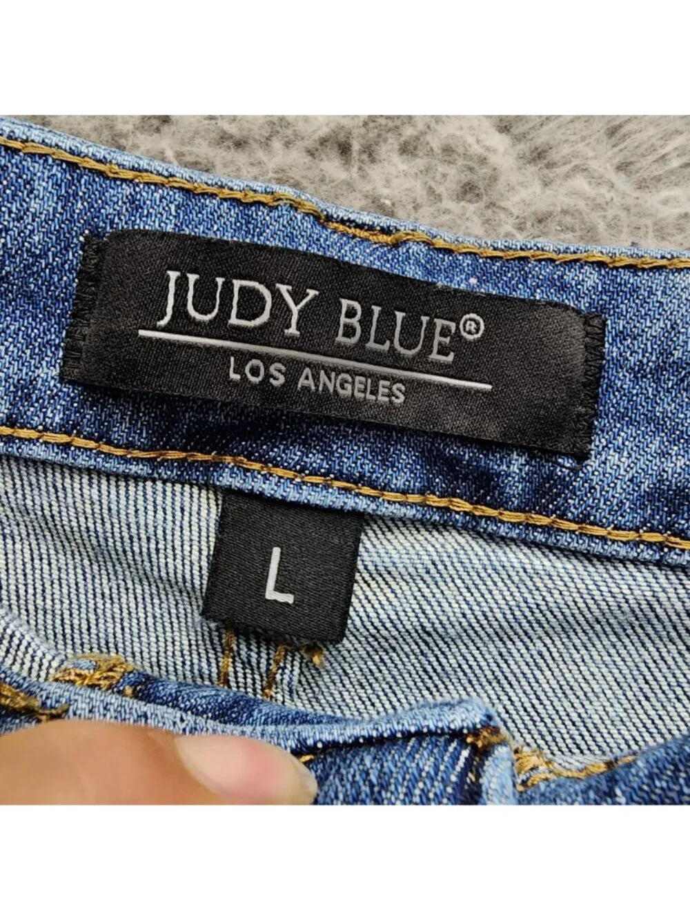 Judy Blue Shorts Womens Large Blue Stretch Denim Jean Cutoff Jorts *Read*